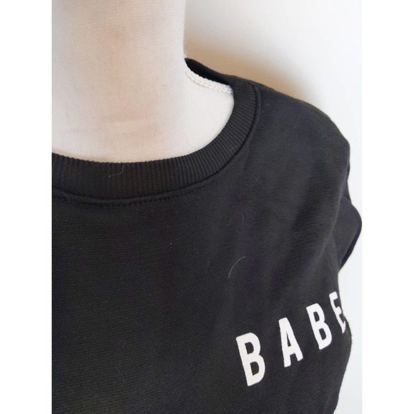 BABE black crew neck pullover Small Crewneck Sweatshirt - Picture 8 of 12